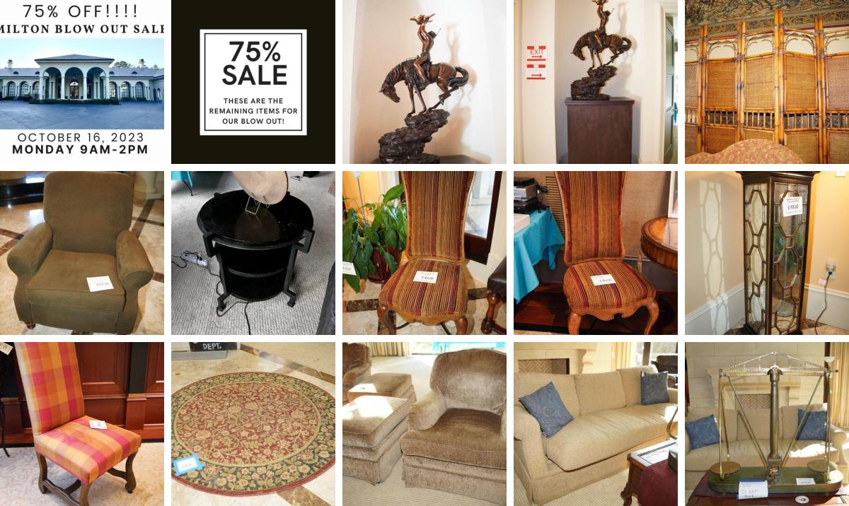 75 OFF Monday! Ashley Glass Luxury Estate Sales Presents a Milton