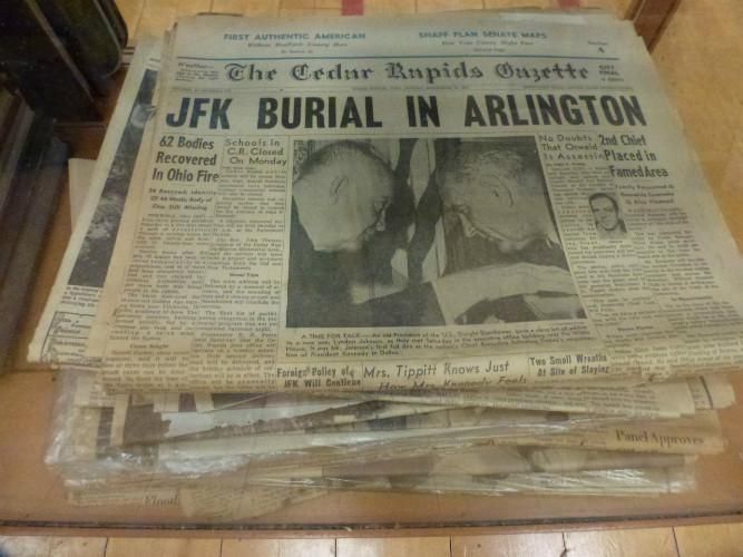 Newspaper headling: Kennedy is Buried