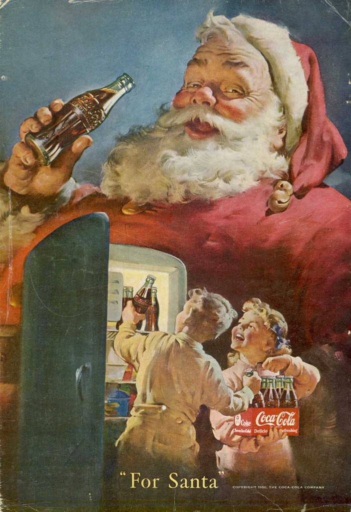 1950 Coca Cola ad with Santa Claus