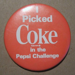 1980s Coke vs. Pepsi Challenge pin