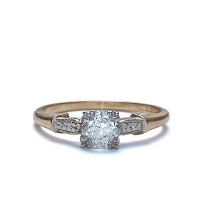 Vintage Engagement Rings_1940s yellow gold palladium ring