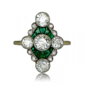 VintageEngagementRings_Edwardian-Emerald-and-Diamond-Ring