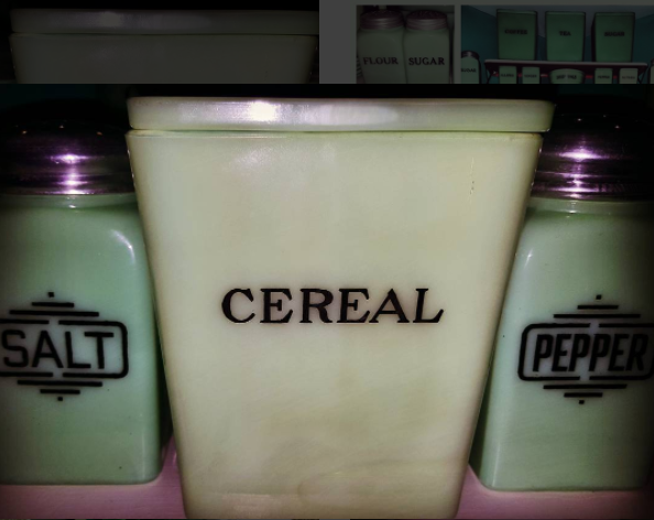 28 Oz Jadeite McKee Cereal Canister