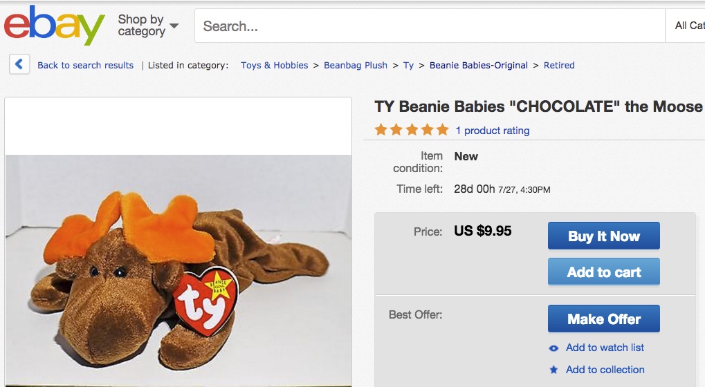 Beanie Babies Chocolate the Moose