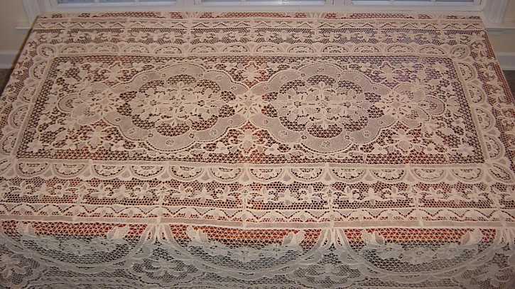 Italian needle lace tablecloth