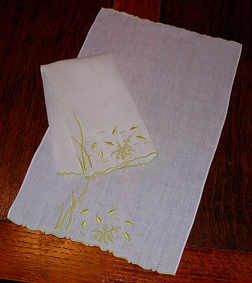 Embroidered linen towels