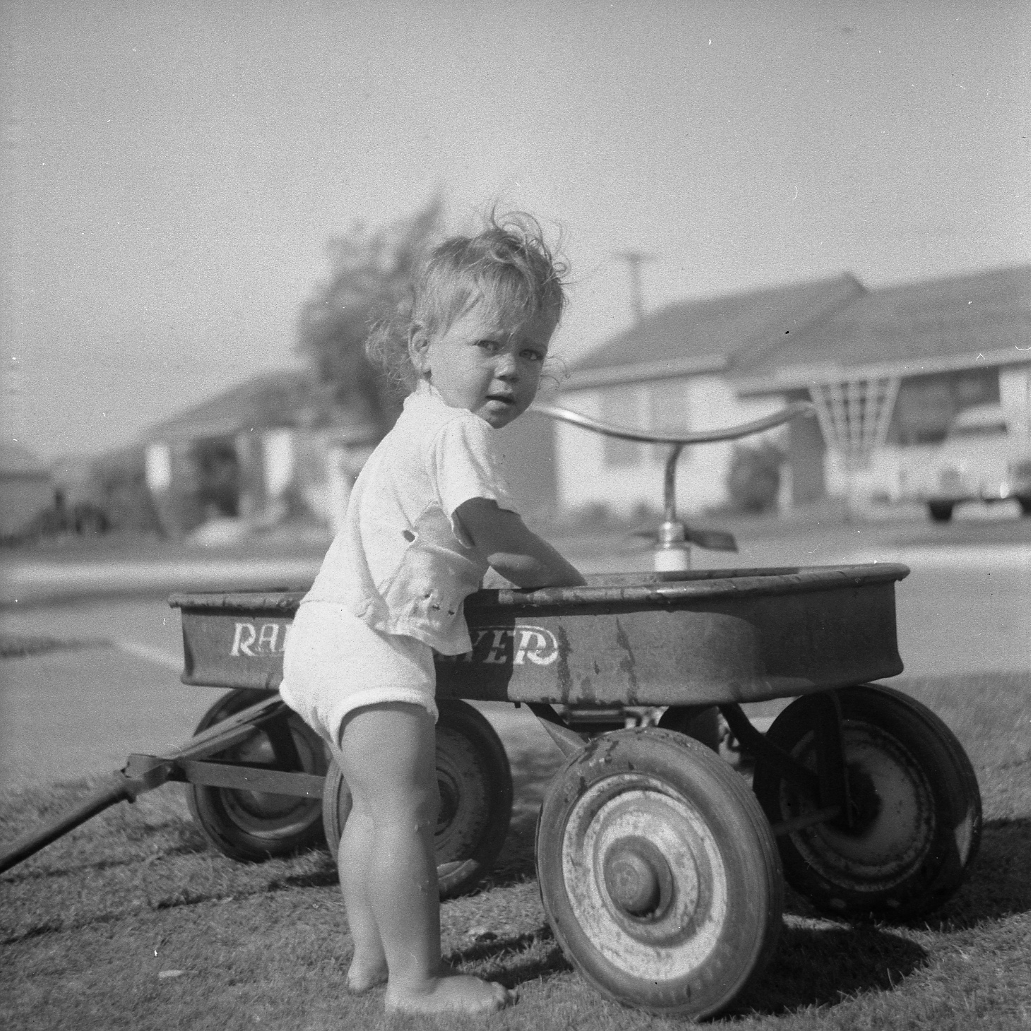vintage blue radio flyer wagon