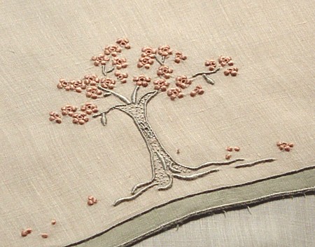 Embroidery on a linen towel