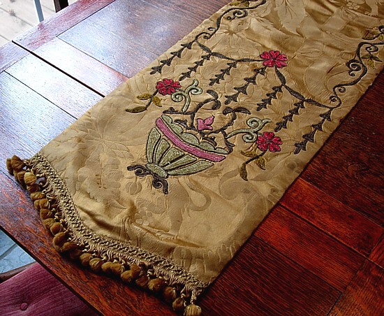 A society silk table runner