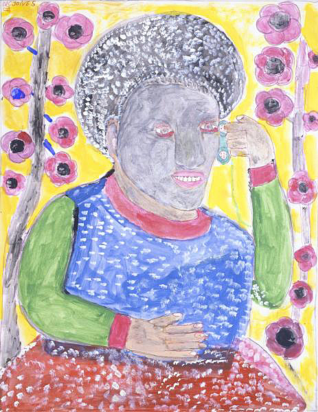 Black Woman and Flowers