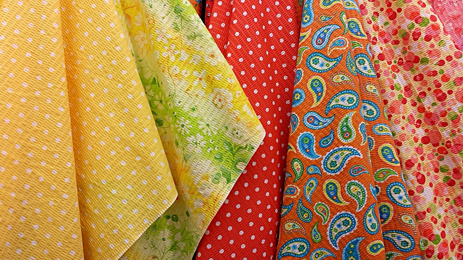 Colorful retro fabrics