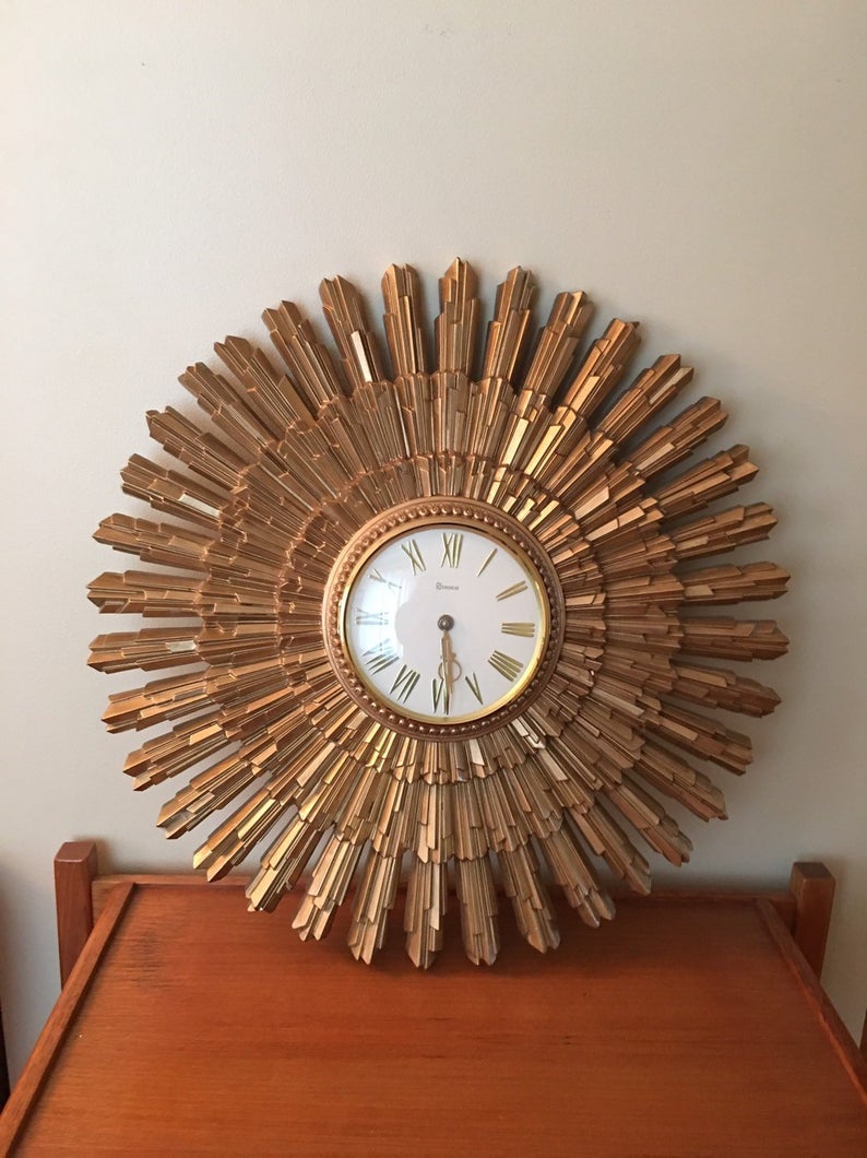 gold starburst clock