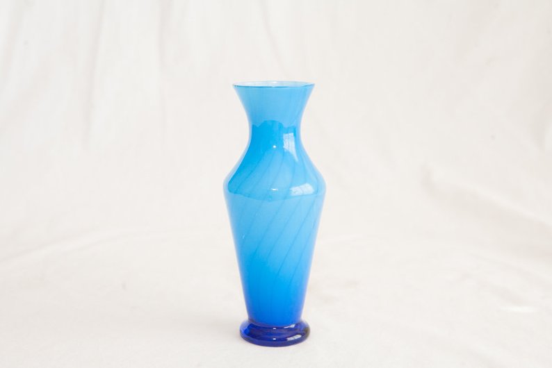 Blue glass vase