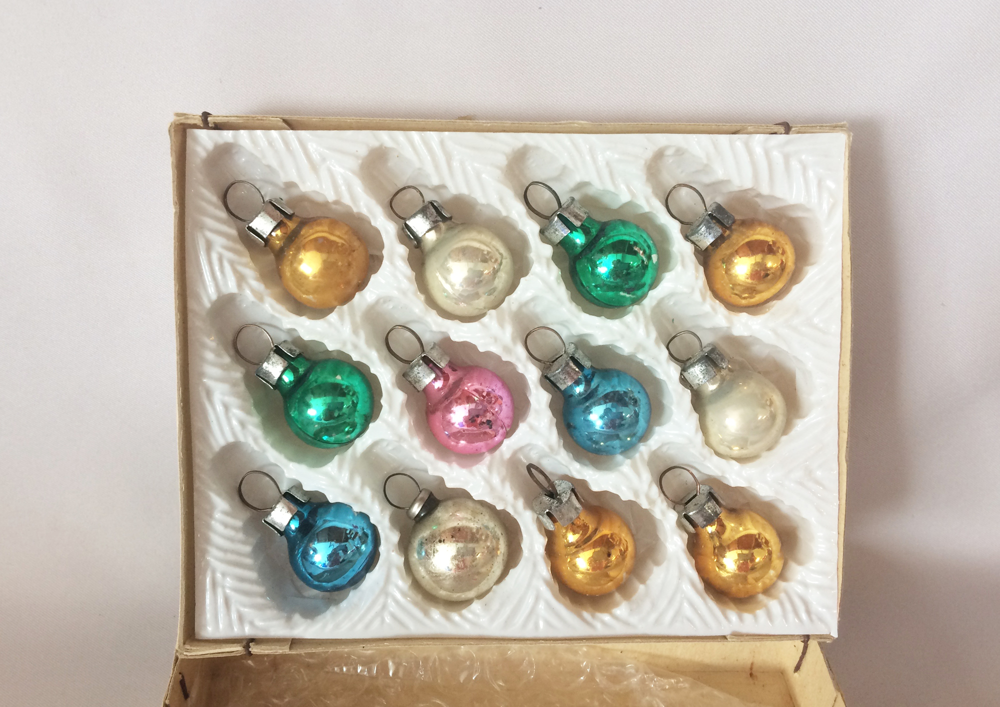 3 Sets of Vintage Miniature Teardrop Ornaments