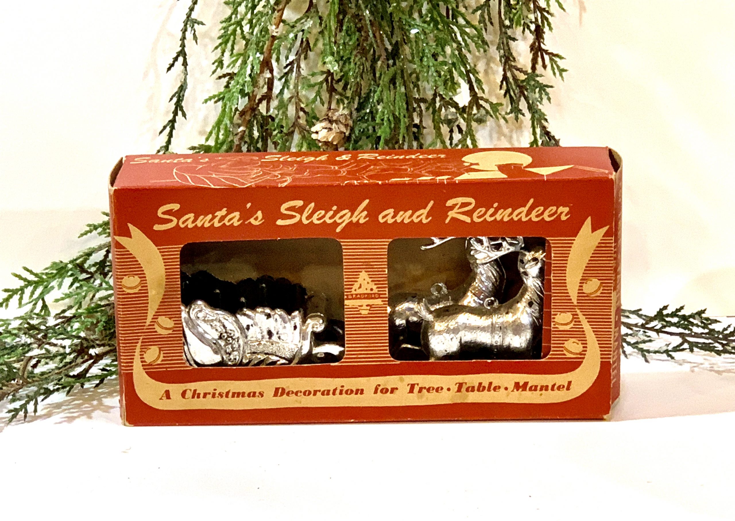 Reindeer Skiing Blown Glass Christmas Ornament