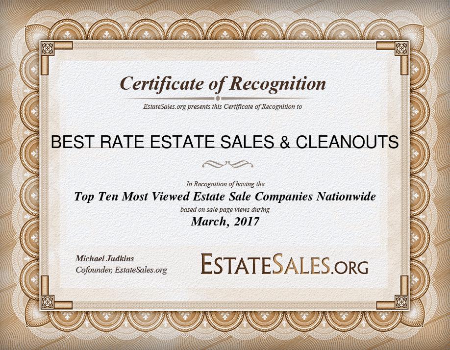 Most Viewed Estate Sale Company Award