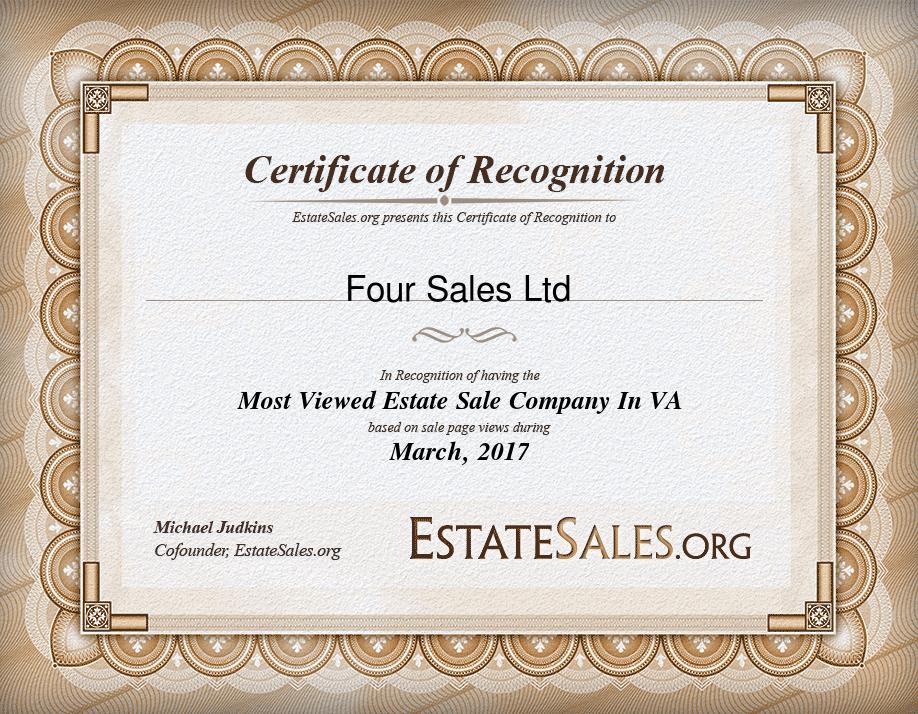 Most Viewed Estate Sale Company Award