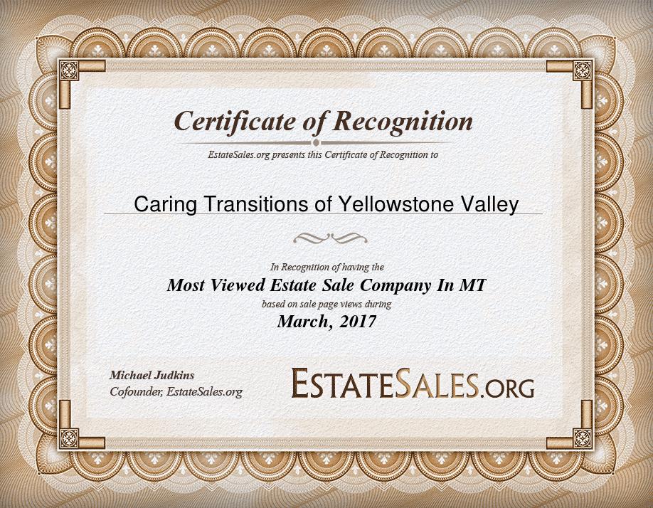 Most Viewed Estate Sale Company Award