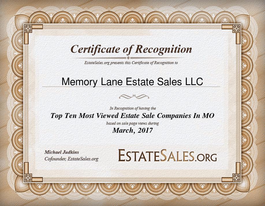 Most Viewed Estate Sale Company Award