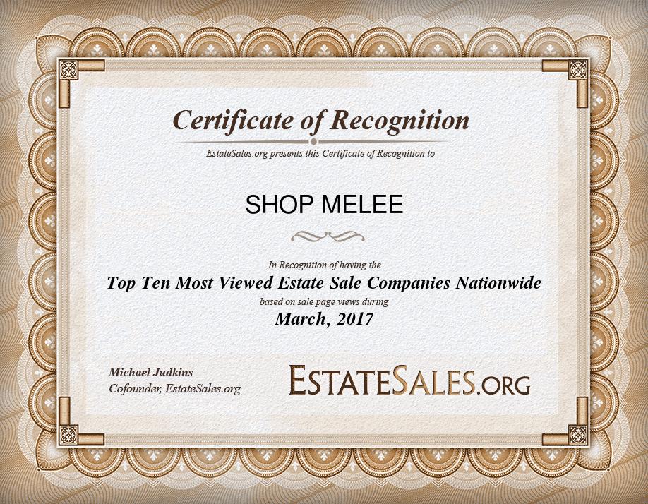 Most Viewed Estate Sale Company Award