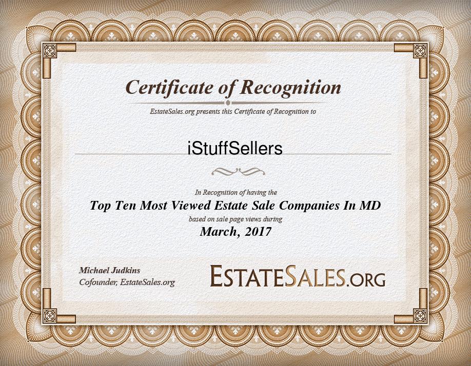 Most Viewed Estate Sale Company Award