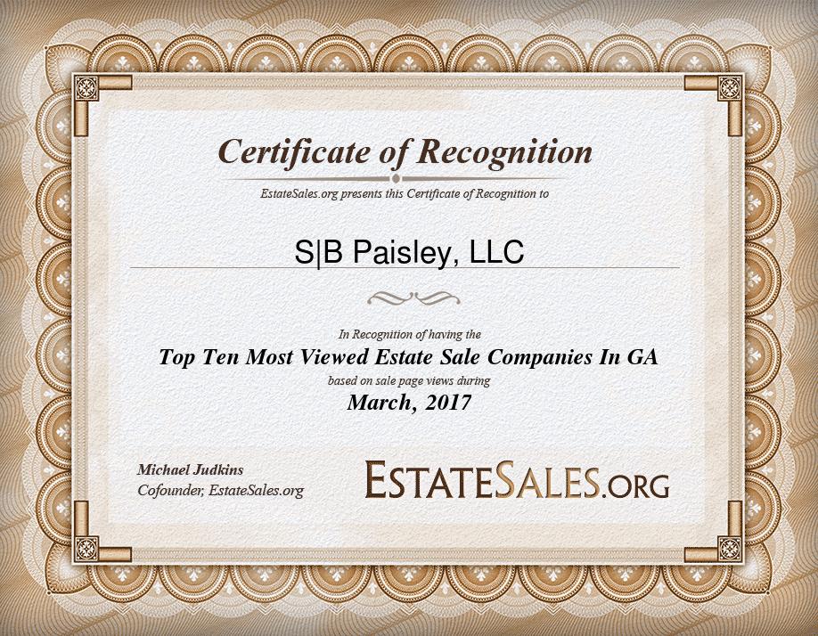 Most Viewed Estate Sale Company Award