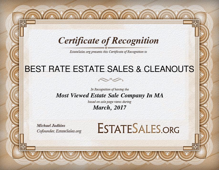 Most Viewed Estate Sale Company Award