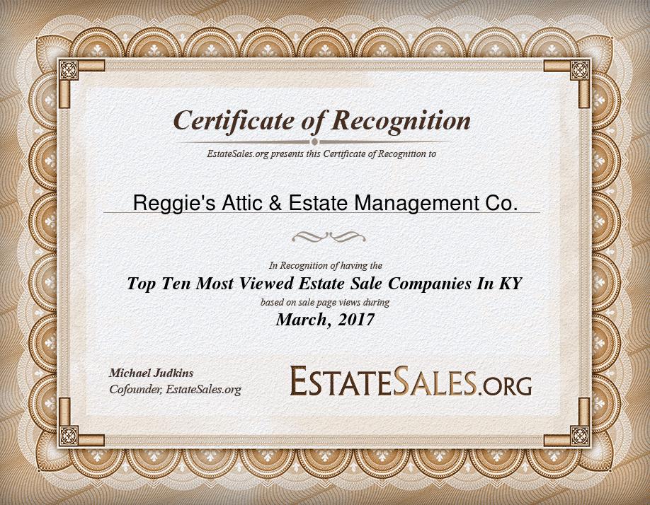 Most Viewed Estate Sale Company Award