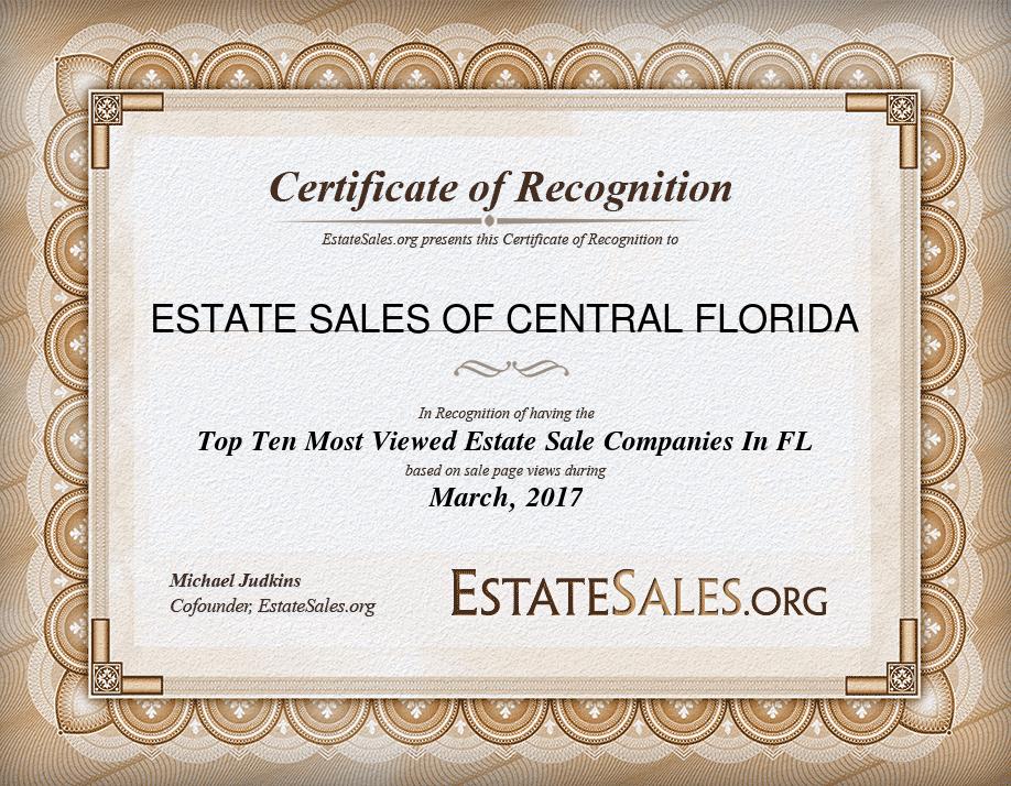 Most Viewed Estate Sale Company Award