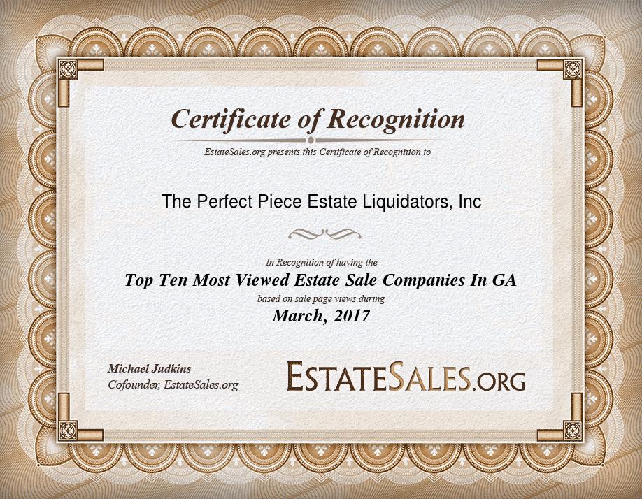 Most Viewed Estate Sale Company Award