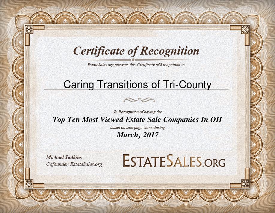 Most Viewed Estate Sale Company Award