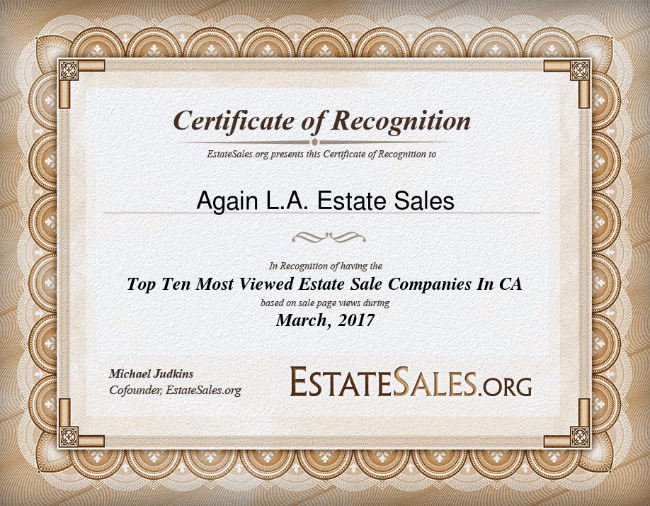 Most Viewed Estate Sale Company Award