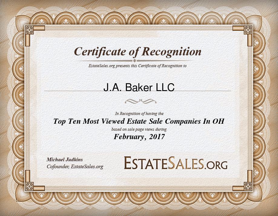 Most Viewed Estate Sale Company Award