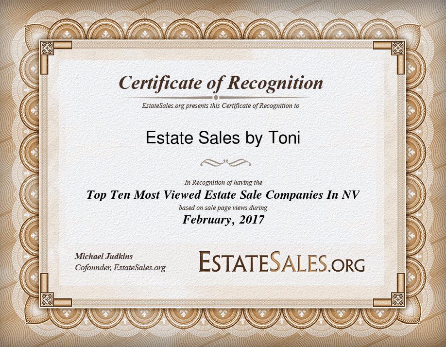 Most Viewed Estate Sale Company Award