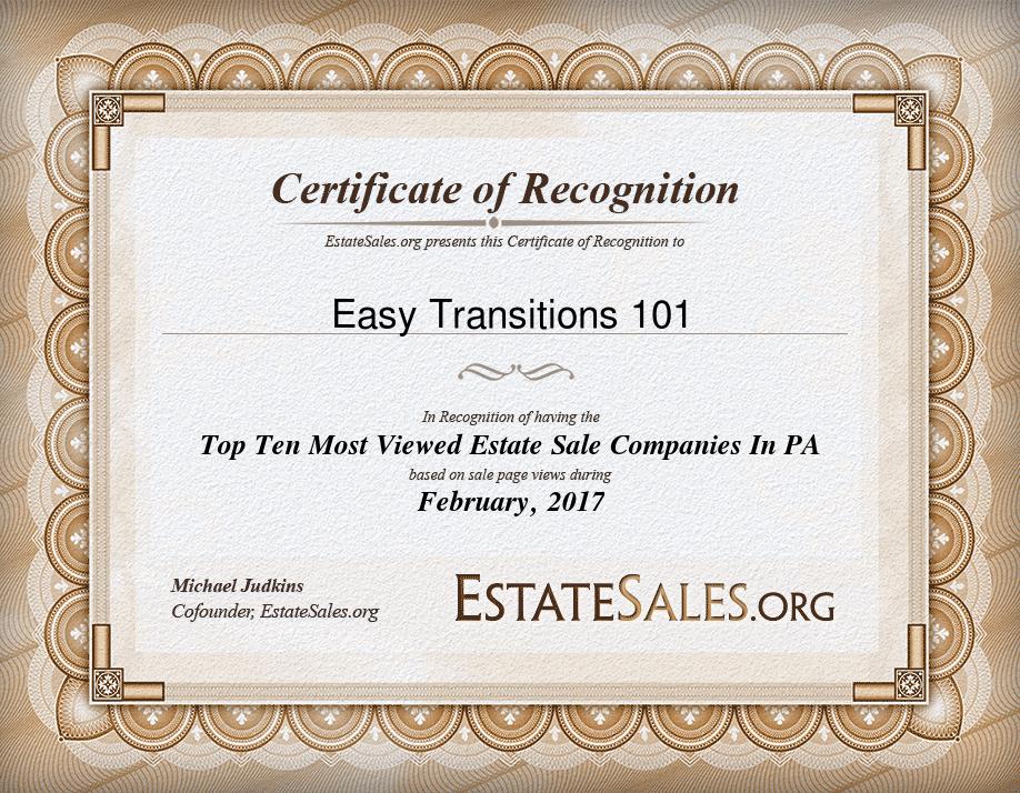 Most Viewed Estate Sale Company Award