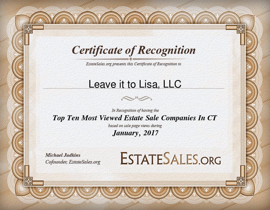 Most Viewed Estate Sale Company Award