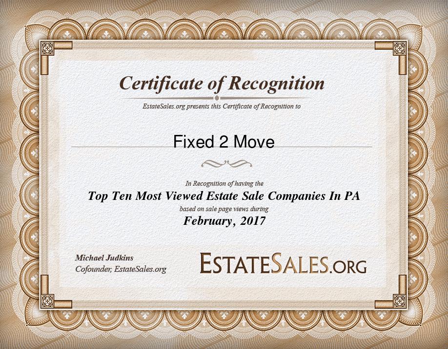 Most Viewed Estate Sale Company Award