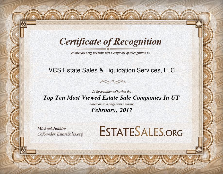 Most Viewed Estate Sale Company Award