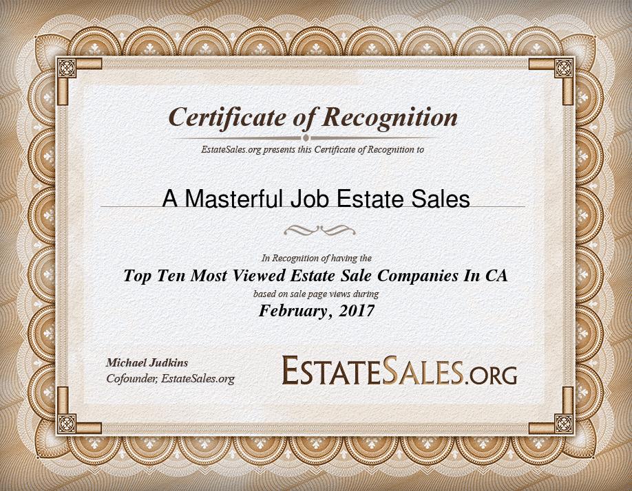 Most Viewed Estate Sale Company Award