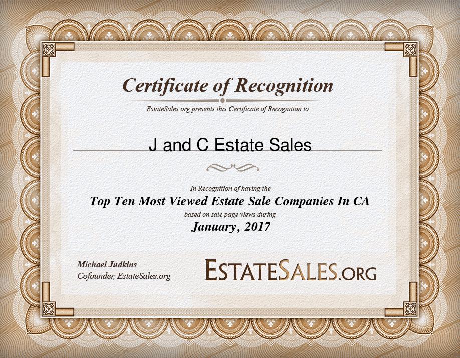 Most Viewed Estate Sale Company Award