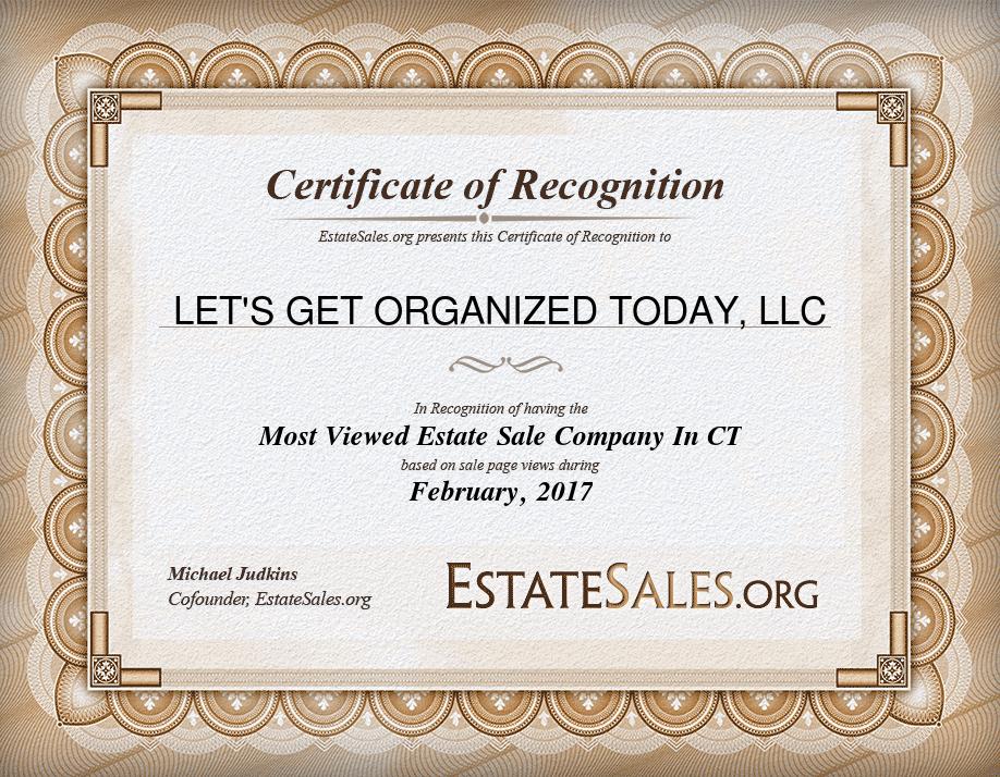 Most Viewed Estate Sale Company Award