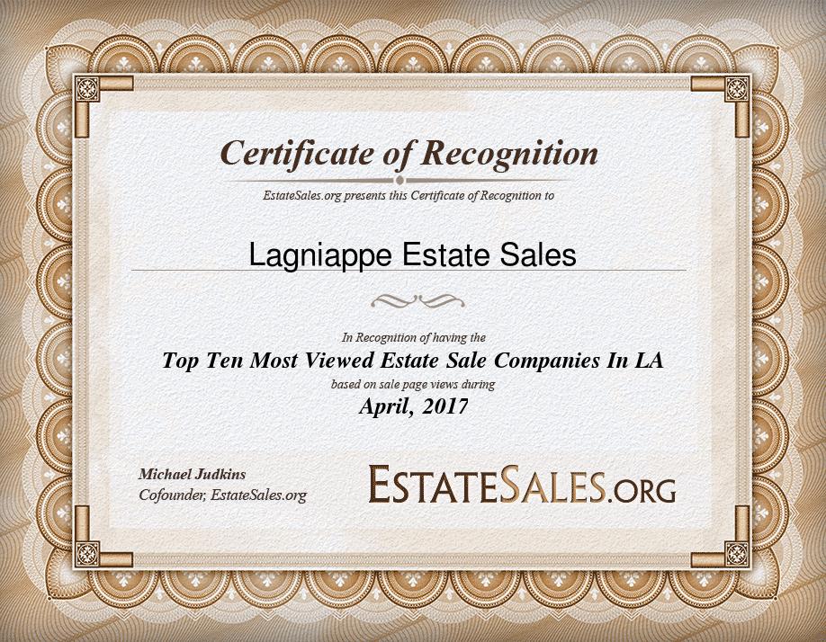 Most Viewed Estate Sale Company Award