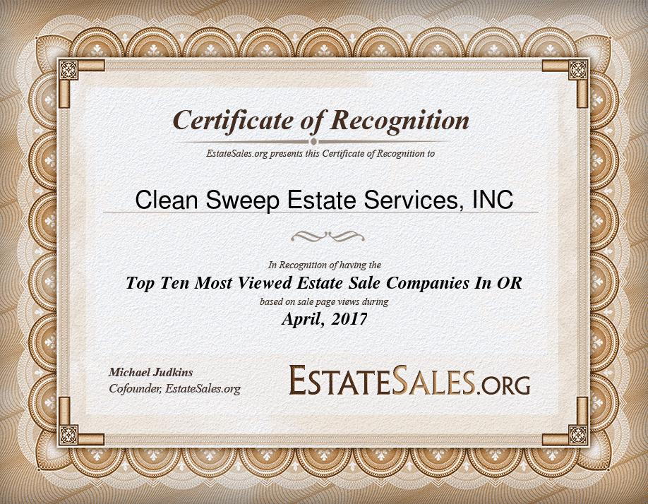 Most Viewed Estate Sale Company Award