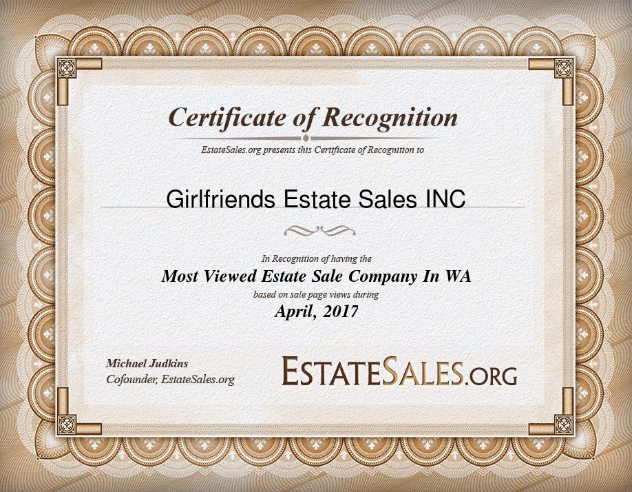 Most Viewed Estate Sale Company Award