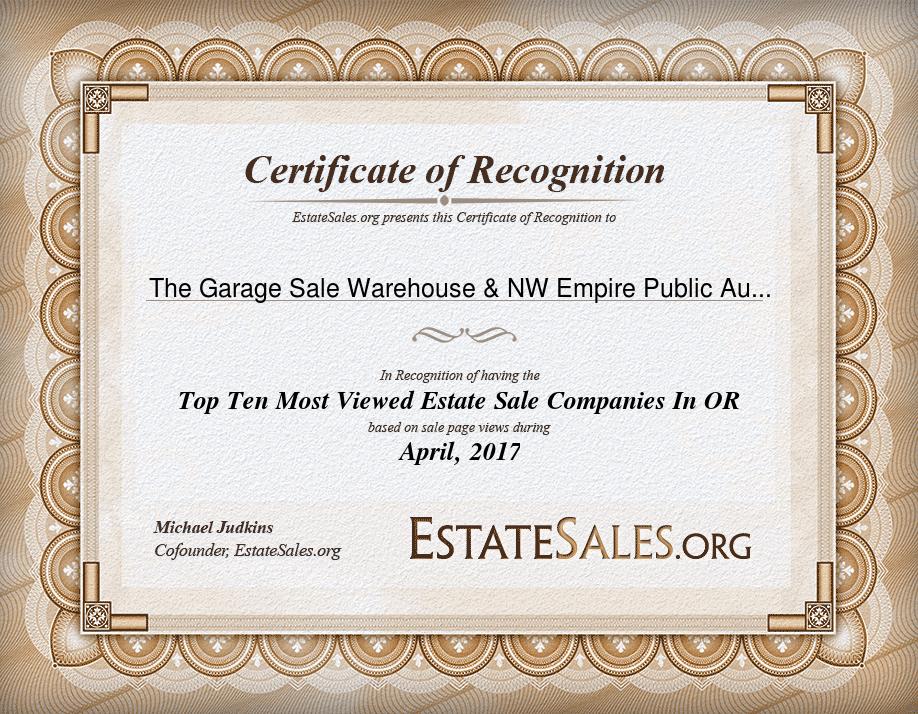 Most Viewed Estate Sale Company Award