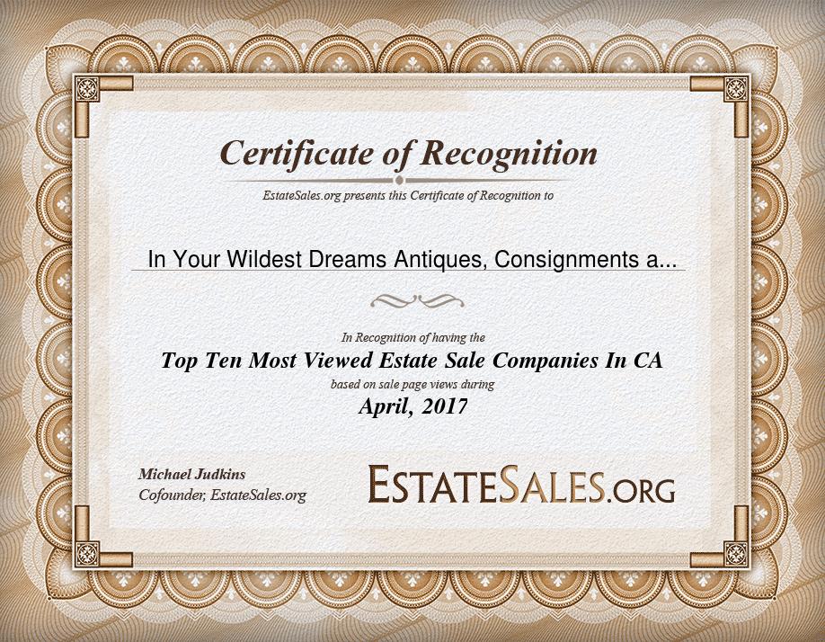 Most Viewed Estate Sale Company Award