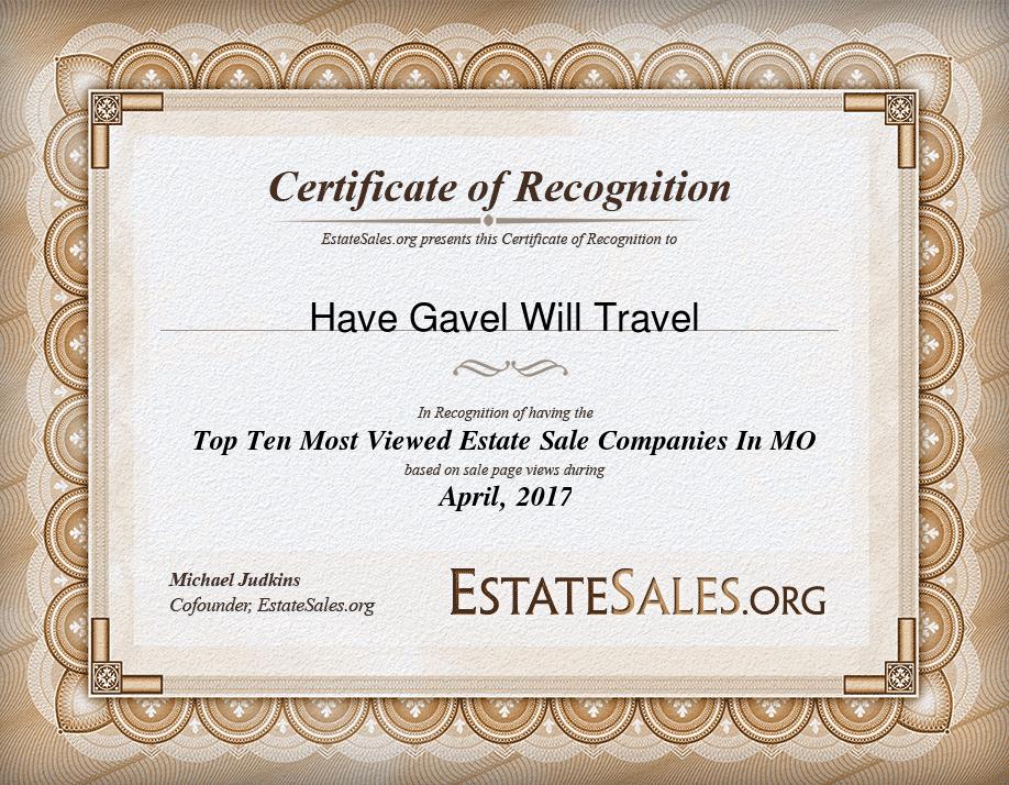 Most Viewed Estate Sale Company Award