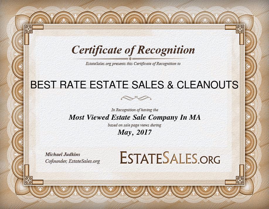 Most Viewed Estate Sale Company Award