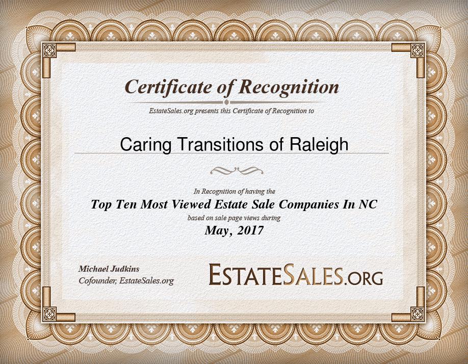 Most Viewed Estate Sale Company Award