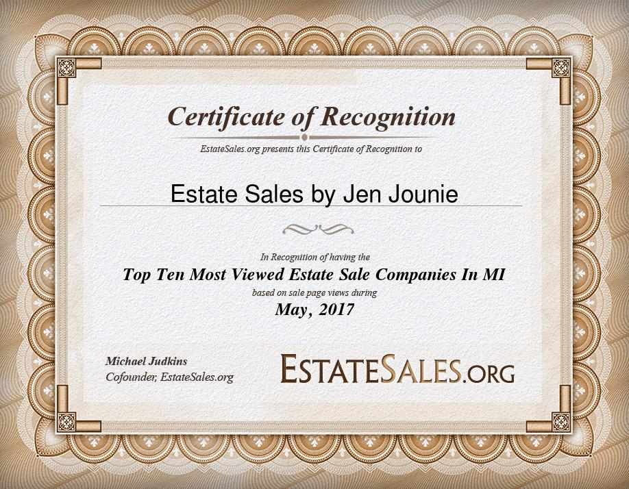 Most Viewed Estate Sale Company Award